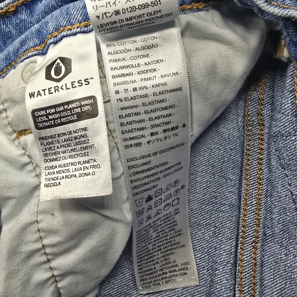 Levi's Light Blue Distressed Denim Jean Shorts - Picture 8 of 9